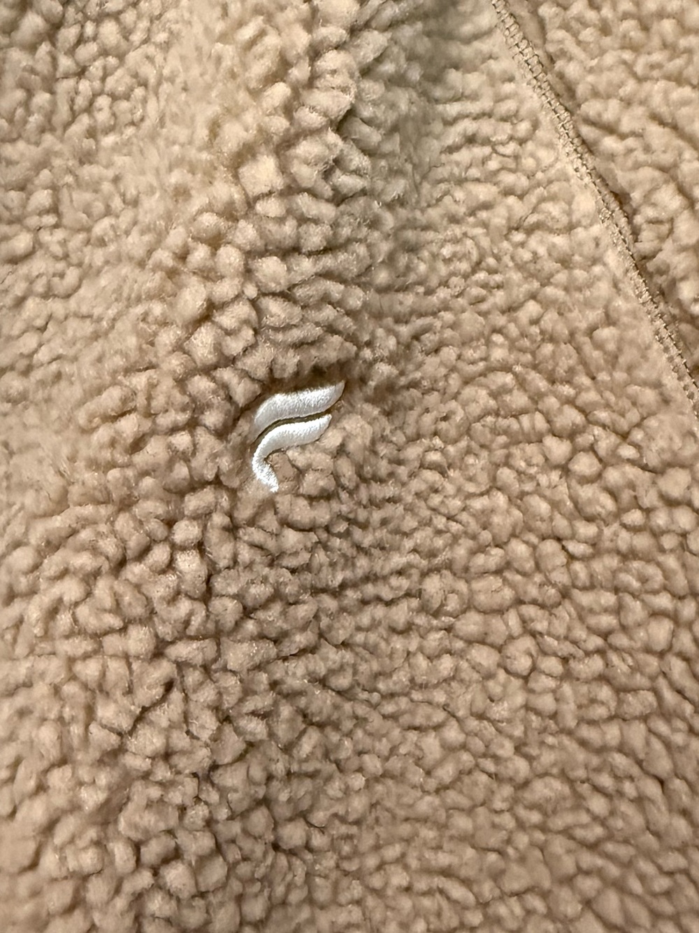 Fabletics Apres Men's Zip-Up Sherpa Jacket in Taupe with Contrast Pockets size L - Picture 10 of 10
